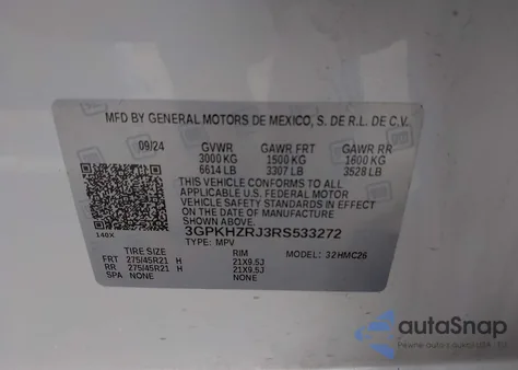 2024 Honda Prologue Elite из США, поврежденный, VIN 3GPKHZRJ3RS533272